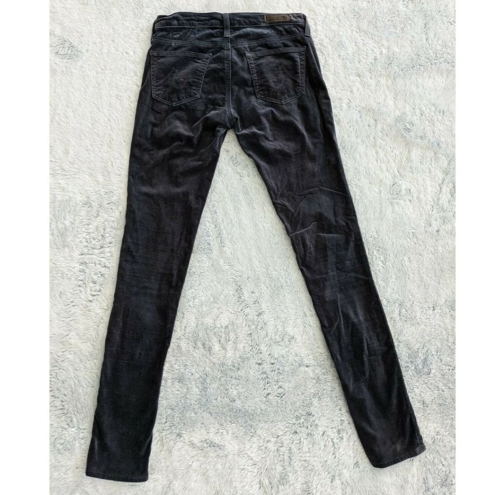 AG Adriano Goldschmied Size 25R Women the legging super skinny black velvet Pant - Picture 11 of 12
